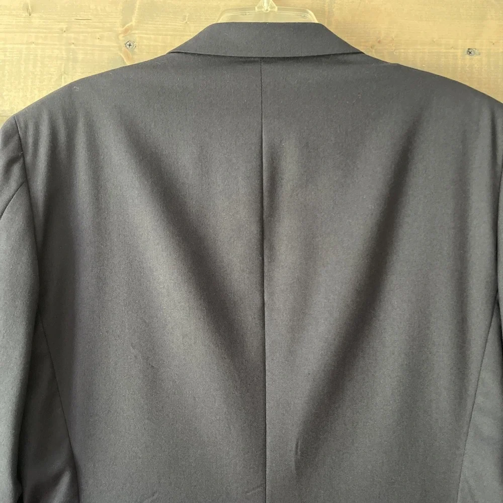 Vintage Stanley Blacker Navy Blue Gold Button Sport Coat Size 40L‎